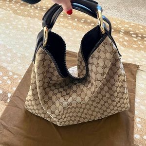 Gucci Large Canvas Horsebit Hobo
